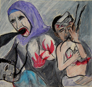  Illustration Bärbel Klingel zu Erich Fried: Die Diagnose