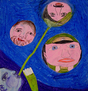  Illustration Bärbel Klingel zu Erich Fried: Seifenblasen